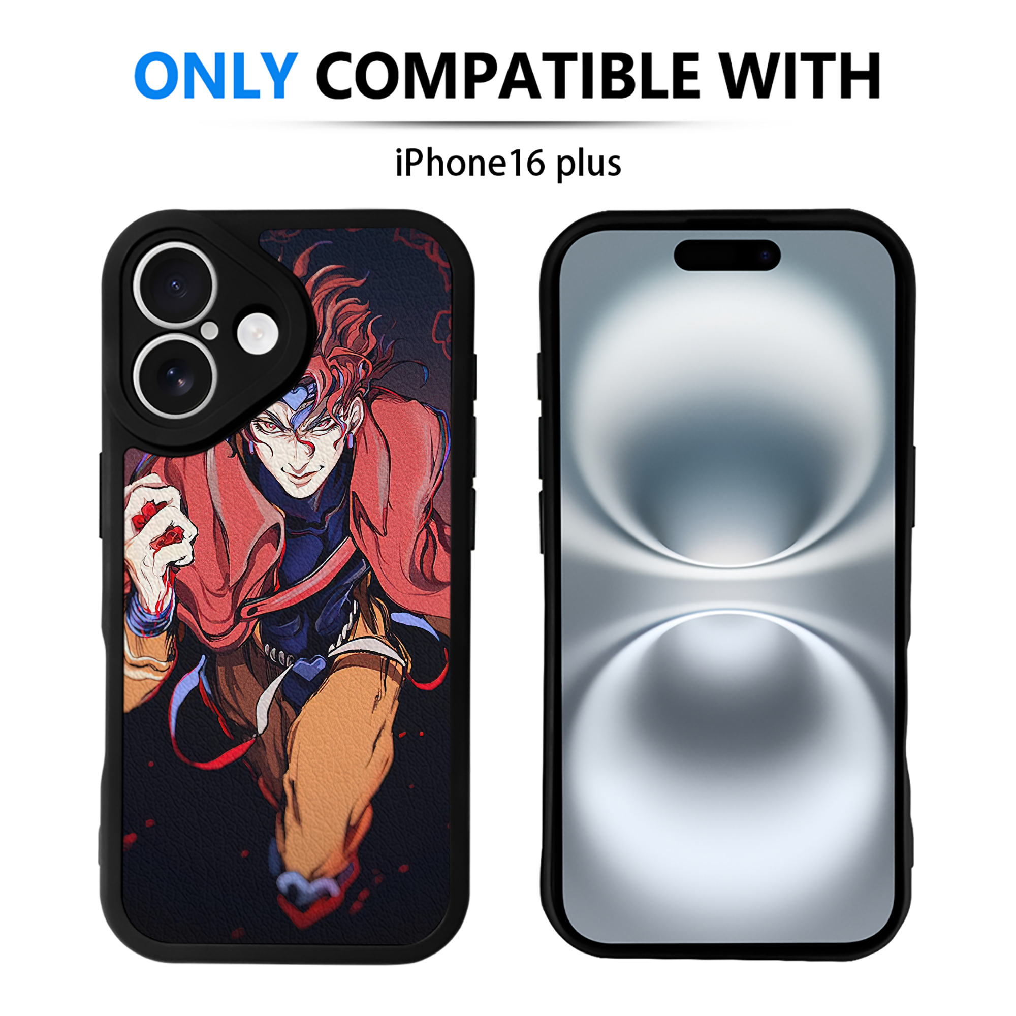（画像用） ジョジョの奇妙な冒険 JoJo's Bizarre Adventure 【iPhone 16シリーズ対応】シリコンスマホケース（レザー調） 材質：シリコン